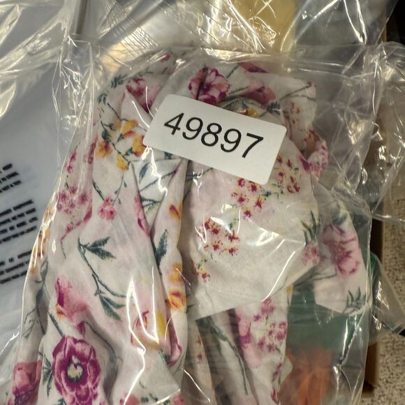 Eden & Olivia Blouse Women XL White Floral V-Neck Long Sleeve Pockets Button - Picture 7 of 7